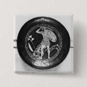 Kop met rode cijfers vierkante button 5,1 cm