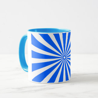 Kop met vette blauwe zonnestraal