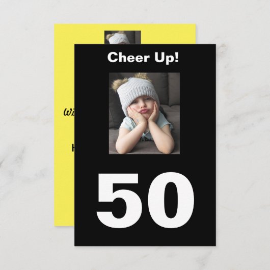 Kop omhoog! 50e verjaardag Funny Grumpy Girl (Voorkant / Achterkant)