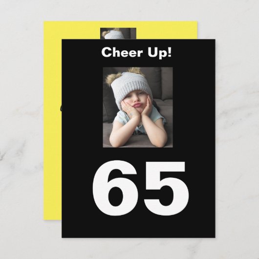 Kop omhoog! 65th Birthday Funny 65 Grumpy Cute Gir (Voorkant / Achterkant)