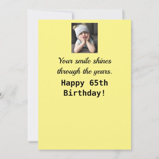 Kop omhoog! 65th Happy Birthday Funny Grumpy Girl (Achterkant)