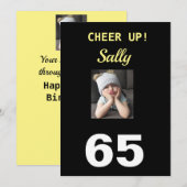 Kop omhoog! 65th Happy Birthday Funny Grumpy Girl (Voorkant / Achterkant)