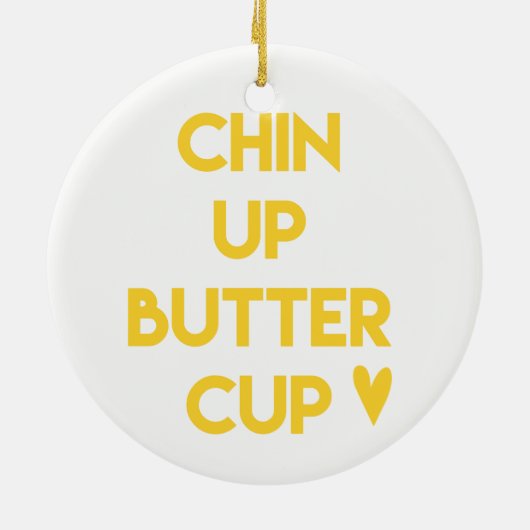 Kop omhoog buttercup | Motivatie zoet Keramisch Ornament (Achterkant)