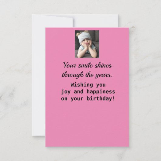 Kop omhoog! Funny Grumpy Girl Birthday Smile Shine (Achterkant)