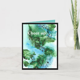 Kop omhoog met achtergrondmuziekkaart kaart