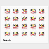 Kop onderbroken 2 hartziekte ronde sticker (Vel)