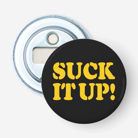 KOP OP! BUTTON FLESOPENER (Voorkant)