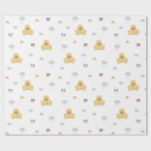 Kop op puddle duck wrapping - kunst van Irina Kolb Cadeaupapier (Vlak)