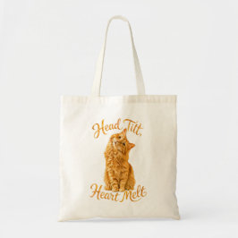 Kop Scheef Hart Smelt Schattige Oranje Kat Liefheb Tote Bag