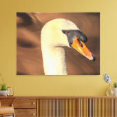 Kop Stomme Zwaan Portret Canvas Afdruk (Insitu (Woonkamer))