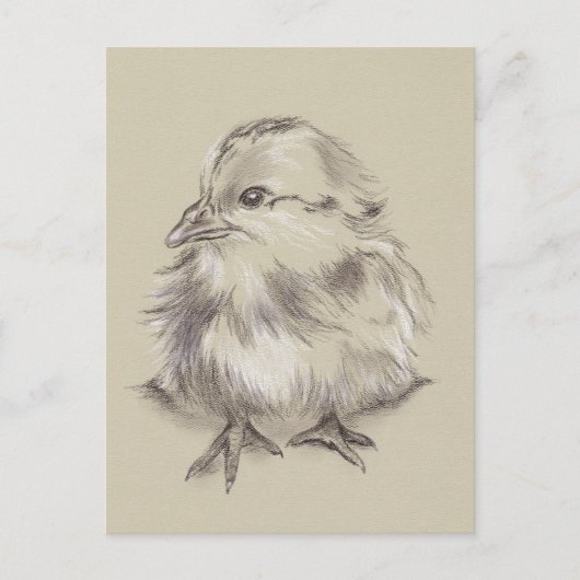 Kop Tekenen zwart en wit op Taupe Briefkaart (Voorkant)