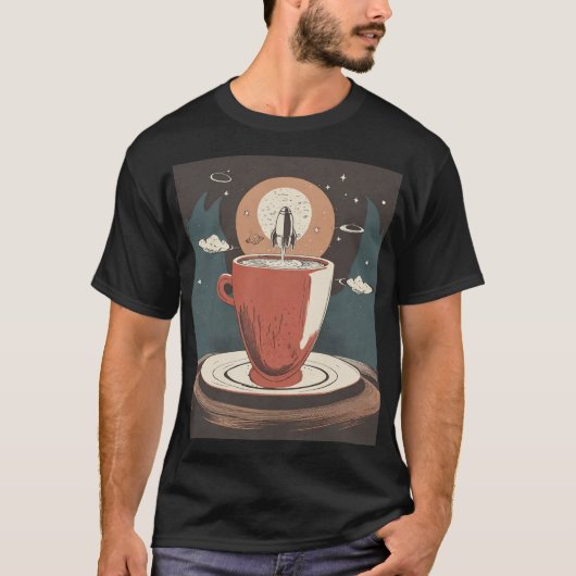 Kop thee met raketruimte t-shirt (Voorkant)