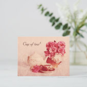 Kop thee - rustieke look theekop briefkaart (Staand voorkant)