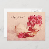 Kop thee - rustieke look theekop briefkaart (Voorkant / Achterkant)