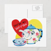 Kop thee Valentijn Feestdagenkaart (Voorkant / Achterkant)