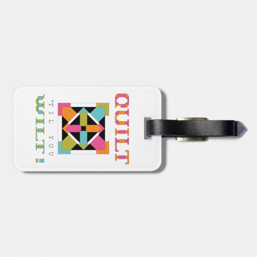 Kop 'Til you Wilt'. Quota kwilt Bagagelabel (Achterkant horizontaal)