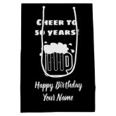 Kop tot 50 jaar grappige mannen 50e verjaardag medium cadeauzakje (Achterkant)