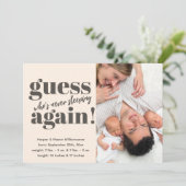 Kop Twin Foto Geboorteaankondiging (Staand voorkant)