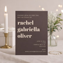 Kop Typografie Aardse Bruine Moderne Bat Mitzvah