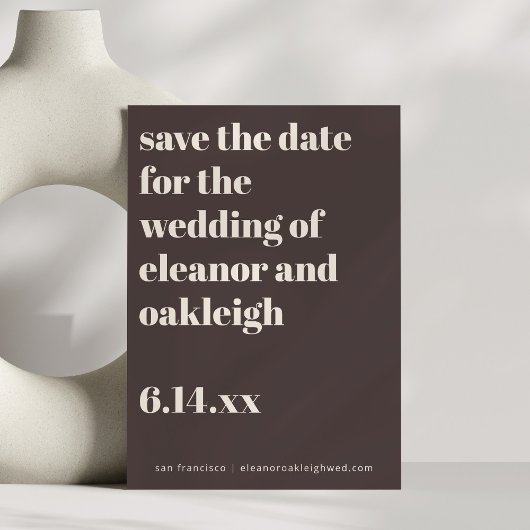 Kop Typografie Aardse Bruine Moderne Trouw Save The Date