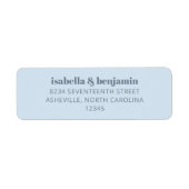 Kop Typografie Gletsjerblauw Modern Trouwen Etiket (Voorkant)