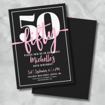 Kop Typografie Roze Modern 50e Verjaardag
