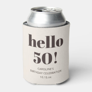 Kop Typografie Warm Bruin Modern 50e Verjaardag Blikjeskoeler