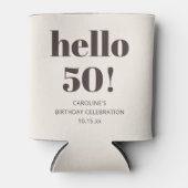 Kop Typografie Warm Bruin Modern 50e Verjaardag Blikjeskoeler (Voorkant)