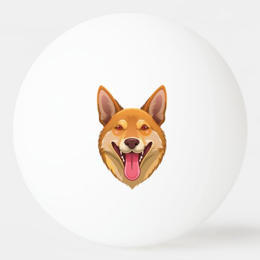 Kop van Australische wilde hond dingo Pingpongbal (Voorkant)