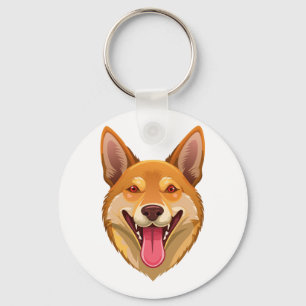 Kop van Australische wilde hond dingo Sleutelhanger