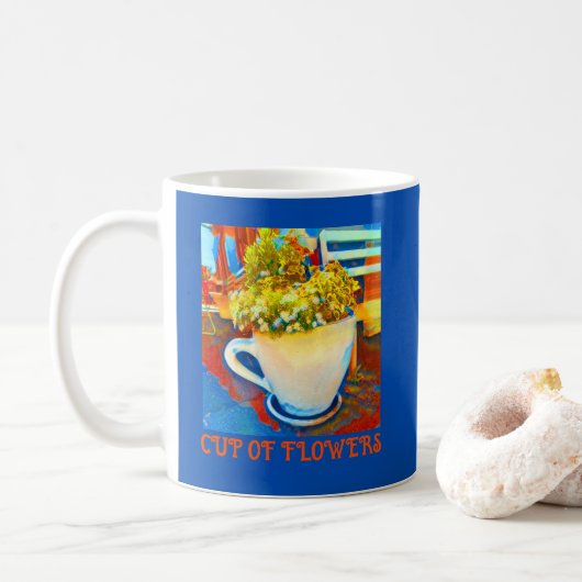 Kop van Bloemen Koffie Mok Planter (Met donut)