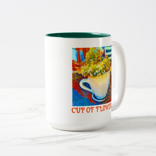 Kop van Bloemen Koffie Mok Planter (Voorkant rechts)