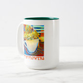 Kop van Bloemen Koffie Mok Planter (Voorkant links)