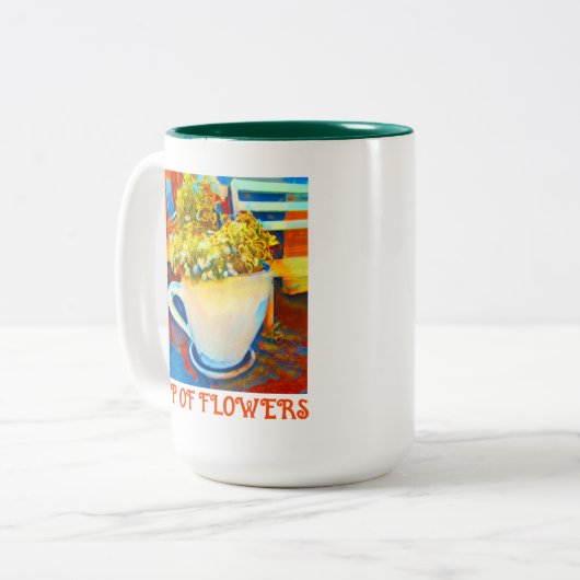 Kop van Bloemen Koffie Mok Planter (Voorkant links)