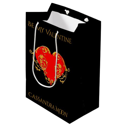 Kop van Bold Romantische Valentijn Rode Goth Medium Cadeauzakje (Voorkant Gekanteld)