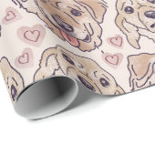 Kop van de Cartoon van de Terugwerper van Labrador Cadeaupapier (Rol Hoek)