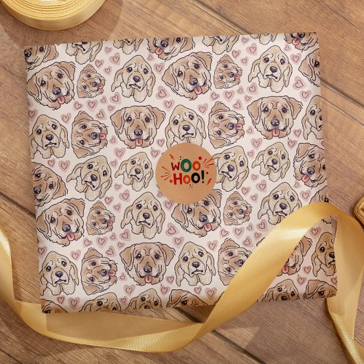 Kop van de Cartoon van de Terugwerper van Labrador Cadeaupapier