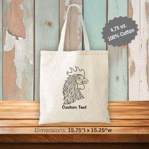 Kop van de Haan Lijntekening Tote Bag
