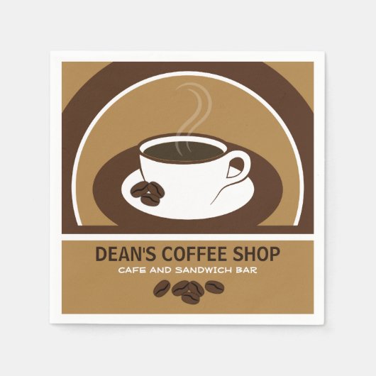 Kop van de Koffiewinkel Cafe Cocktail Papier Serve Servetten (Voorkant)