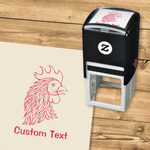 Kop van de Rode Haan Zelfinktende Stempel