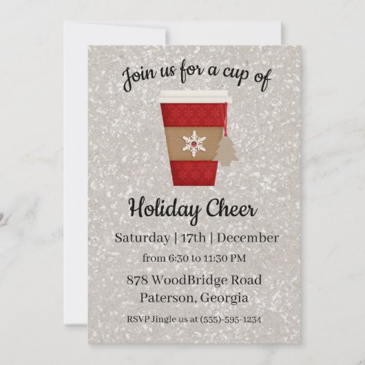 Kop van de Vakantie Cheer Kerstmis Uitnodiging (Voorkant)