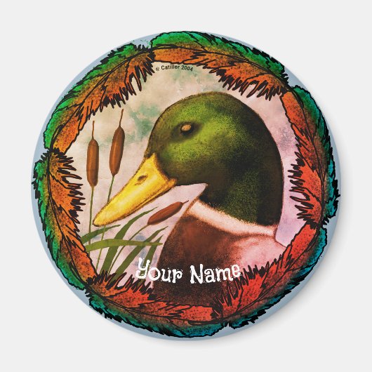 Kop van de Wilde Eend Magneet (Voorkant)