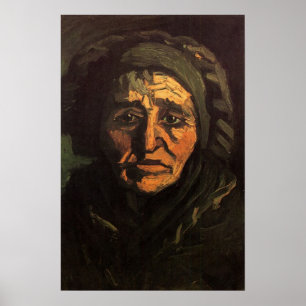 Kop van een boerin met kanten kap door Vincent van Poster