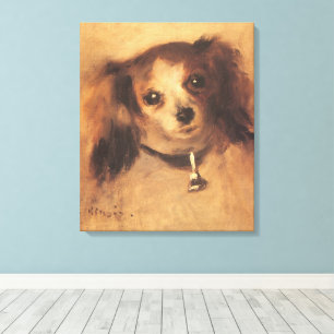 Kop van een hond van Pierre Renoir, Vintage Fine A Canvas Afdruk