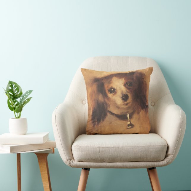Kop van een hond van Pierre Renoir, Vintage Fine A Kussen (Stoel)
