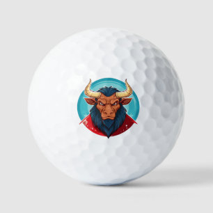 Kop van een Minotaurus uit de Griekse mythologie Golfballen