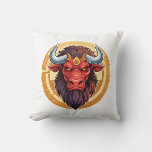 Kop van een Minotaurus uit de Griekse mythologie Kussen