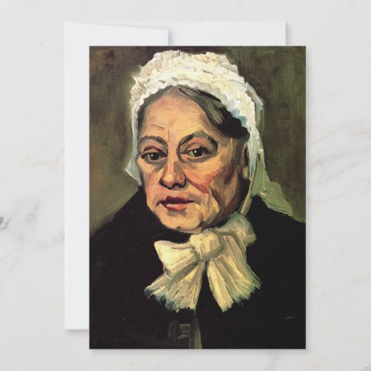 Kop van een oude vrouw met witte kap van Vincent v (Voorkant)