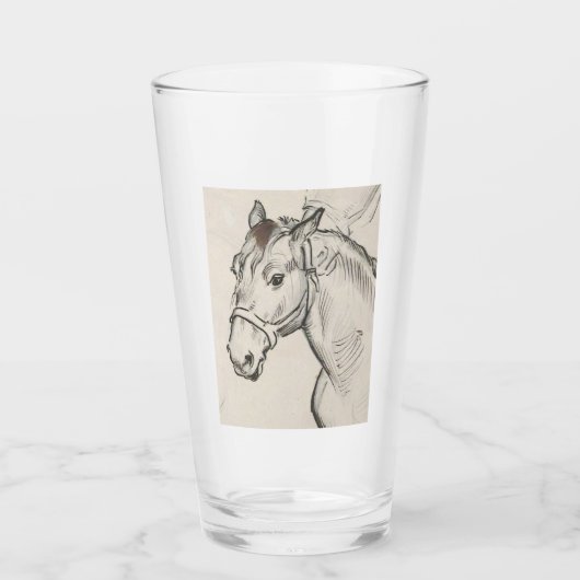 Kop van een paard (door Alfred Dehodencq) Glas (Voorkant)