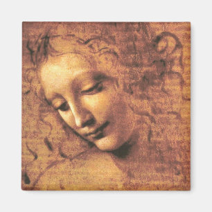 Kop van een vrouw La Scapigliata Leonardo Da Vinci Magneet